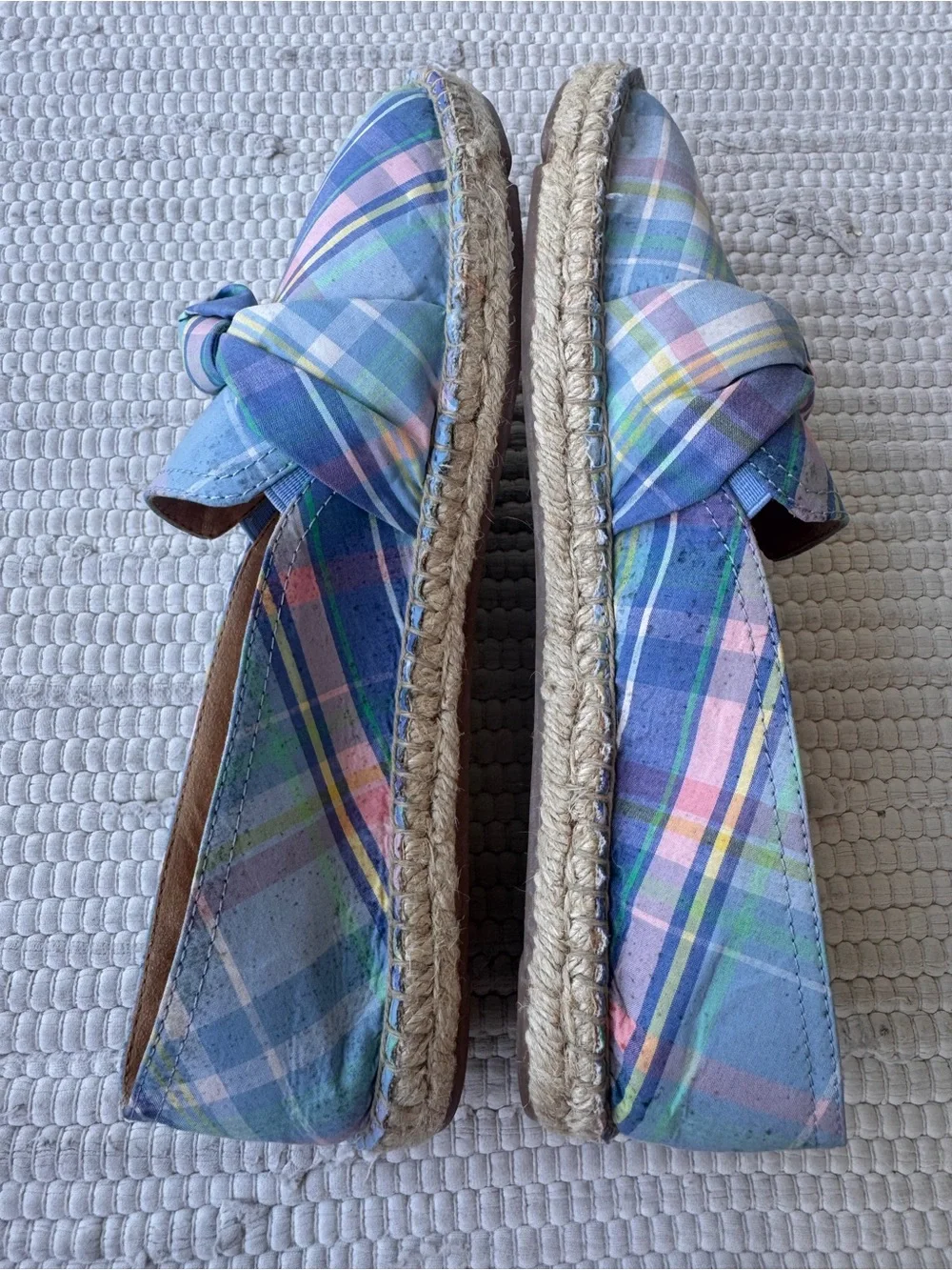Talbots Pastel Plaid Espadrille Loafers in Blue, Pink, Yellow